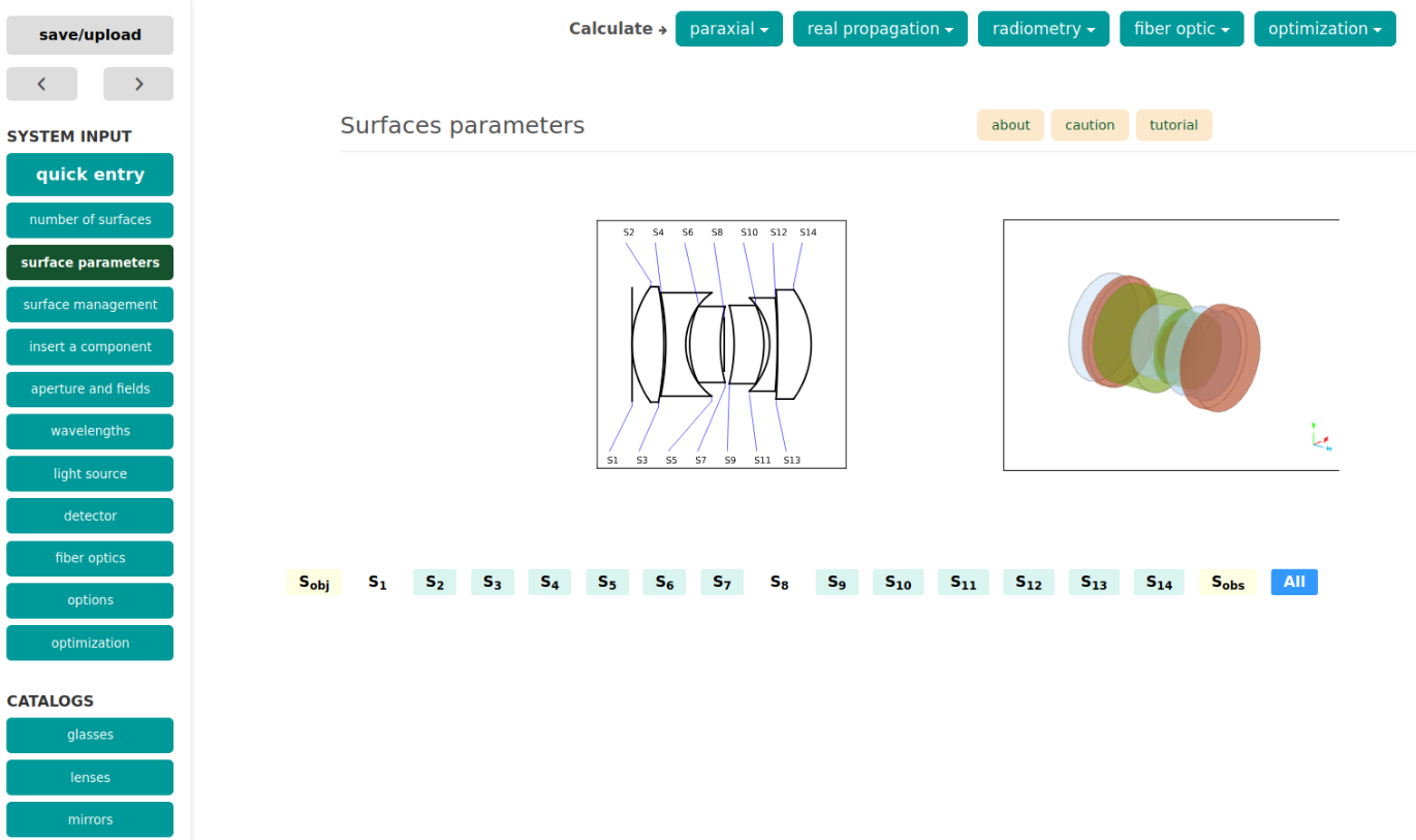 surfaces input tables 1