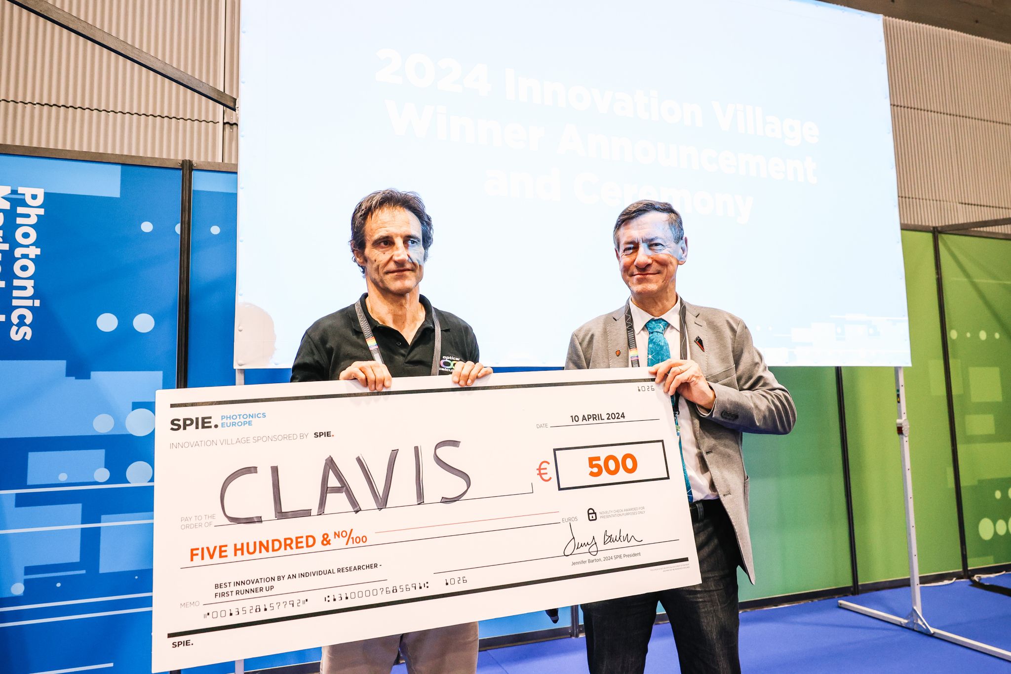 SPIE photonics Europe innovation village award